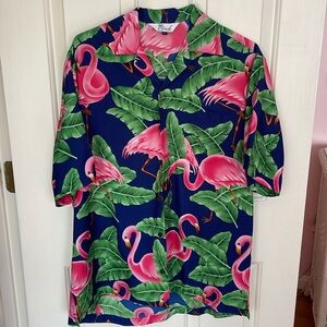 Flamingo Button Up "Hawaiian" shirt